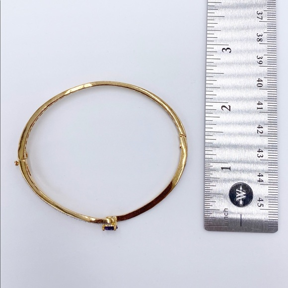 Gold Plated Amethyst Bangle Bracelet - Picture 7 of 9